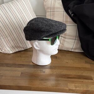 Gray Tweed Flat Cap
